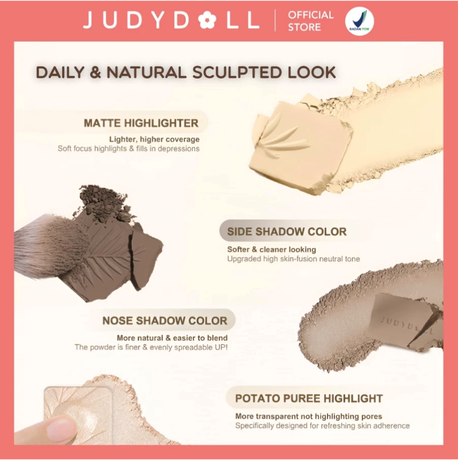 Judydoll Highlight & Contour Palette #02 Warm Tone 3