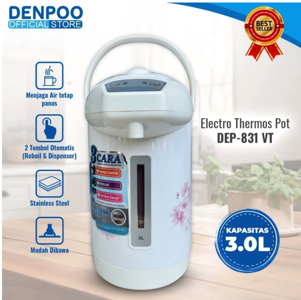 Denpoo Mandiri Indonesia Denpoo Electro Thermos Pot DEP-138 VT