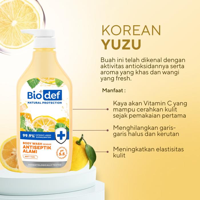 Paragon Technology and Innovation Biodef Body Wash dengan Antiseptik Alami Mint + Yuzu