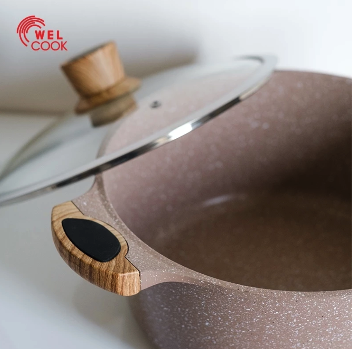  Welcook Granite Black Mini Shallow Casserole 28cm + Lid