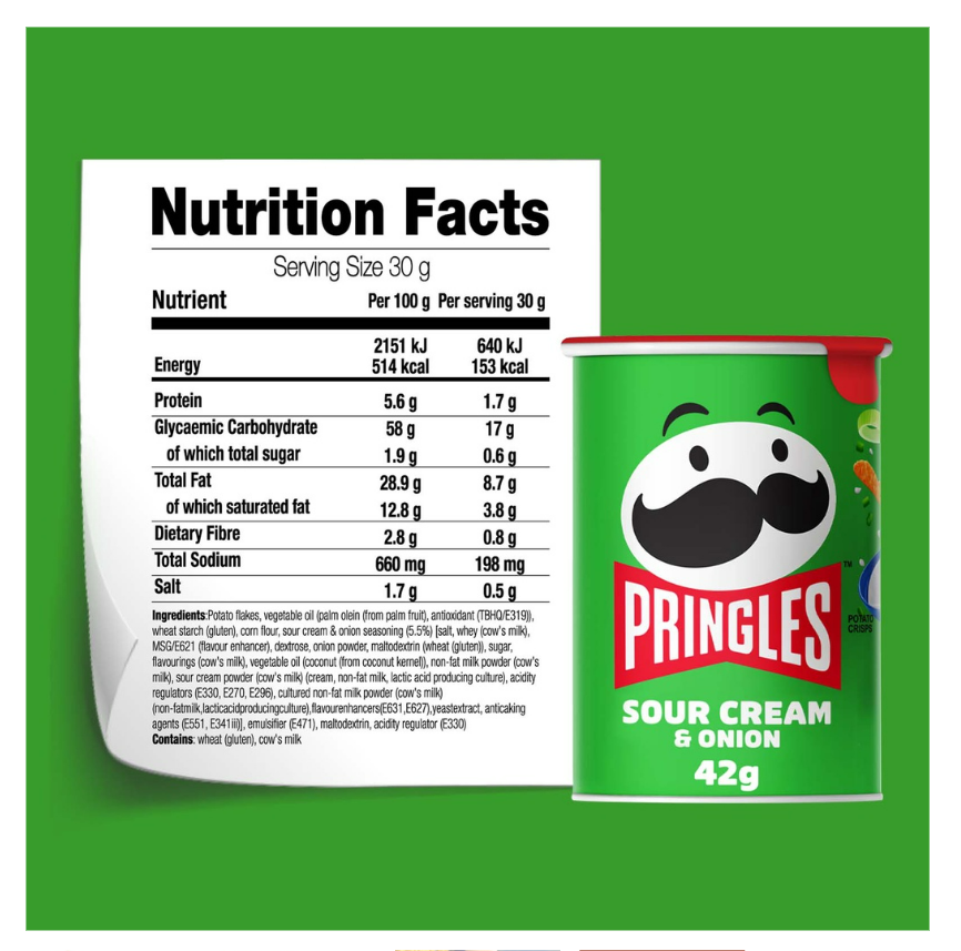 Kellogg's Pringles Grab & Go Sour Cream & Onion 