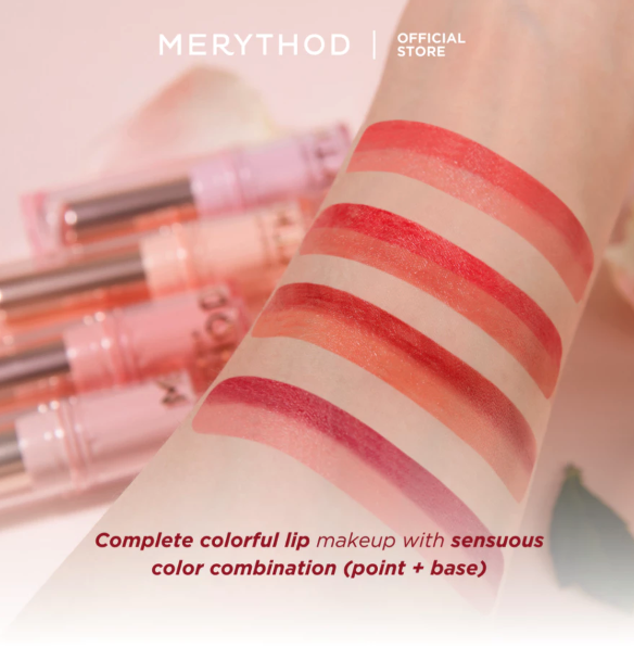 Herbio Herbal Alami MERYTHOD Glossy Twotone Lipstick 01 Coral Lover