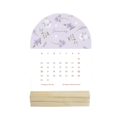 Aesthetic Calendar with Wooden Stand