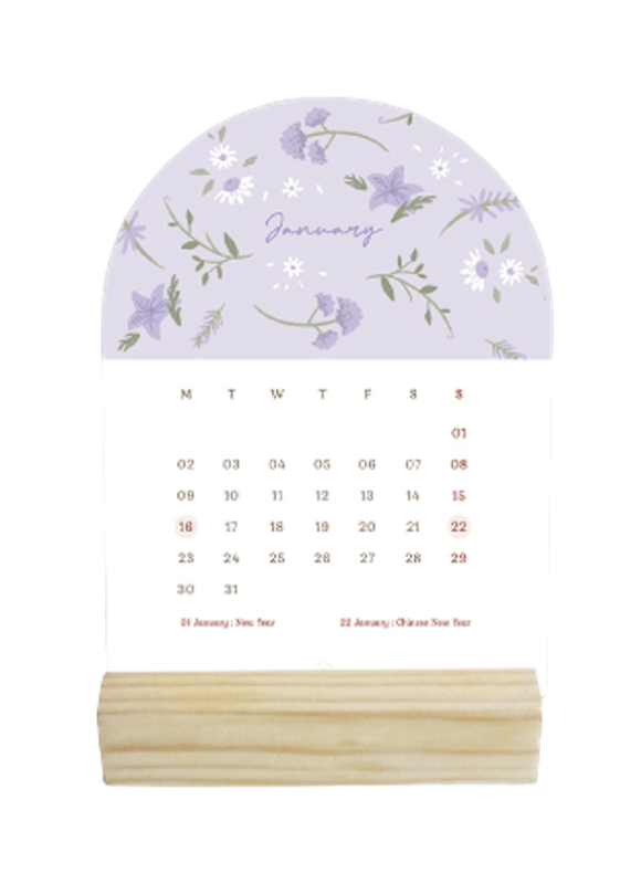 Aesthetic Calendar with Wooden Stand 1