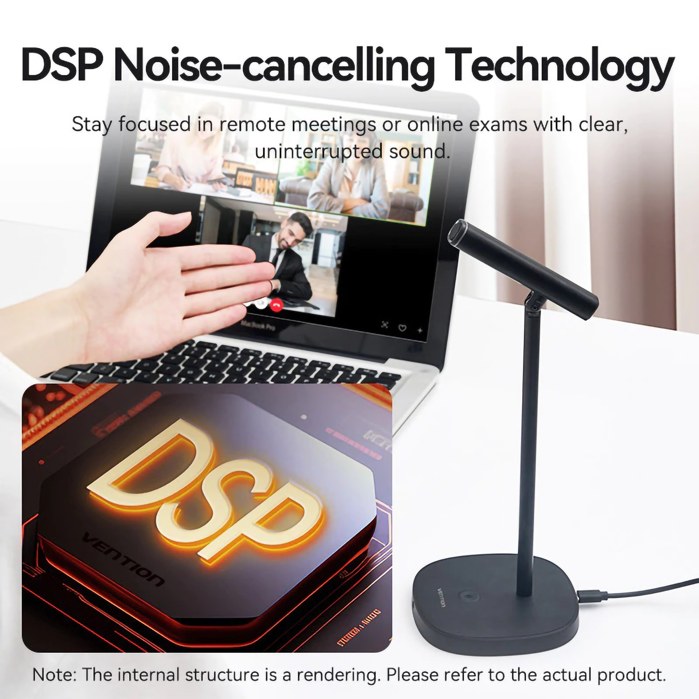 Sinshe Tekno Indonesia Vention USB Desktop Microphone DSP Noise Cancelling with Mute Button