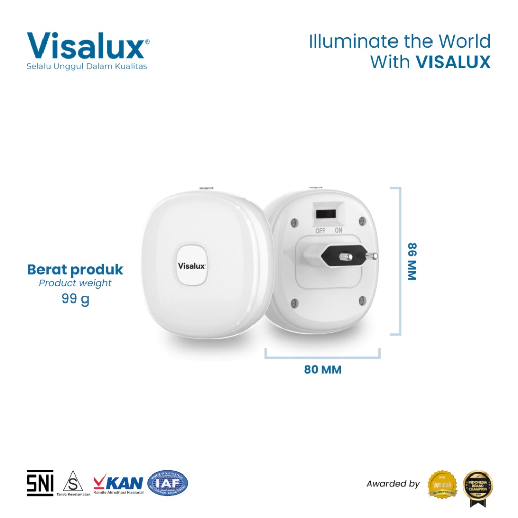 Golden Batam Raya Visalux Lampu Tidur LED 3W VLT201WW 