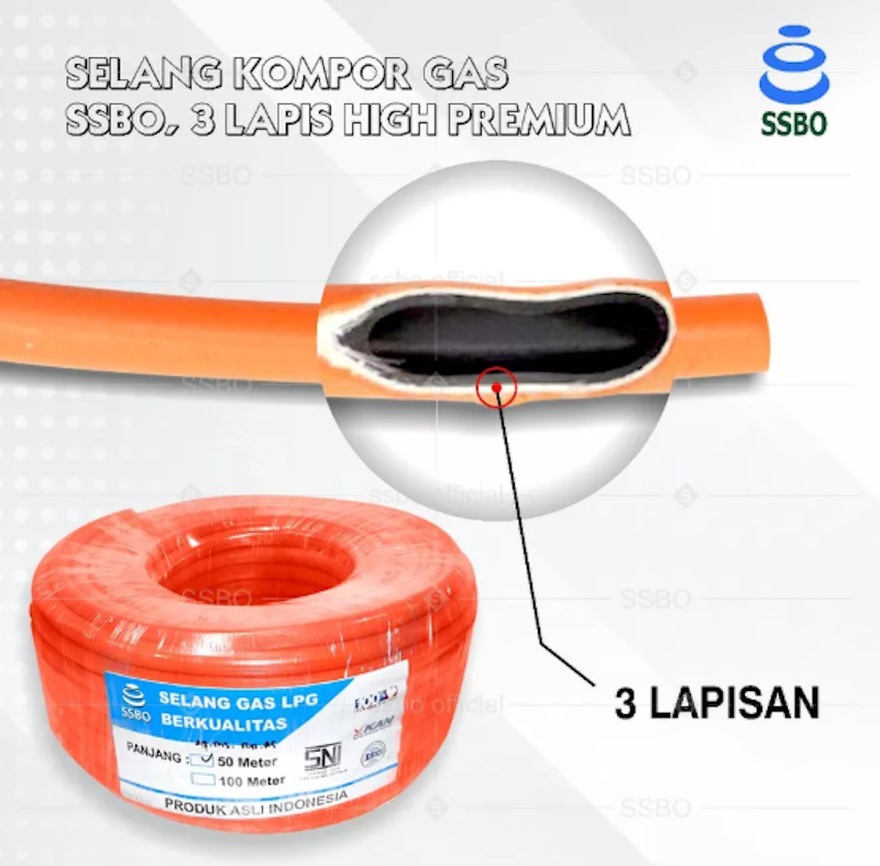 SSBO Selang Kompor Gas 3 Lapis Per Meter 5