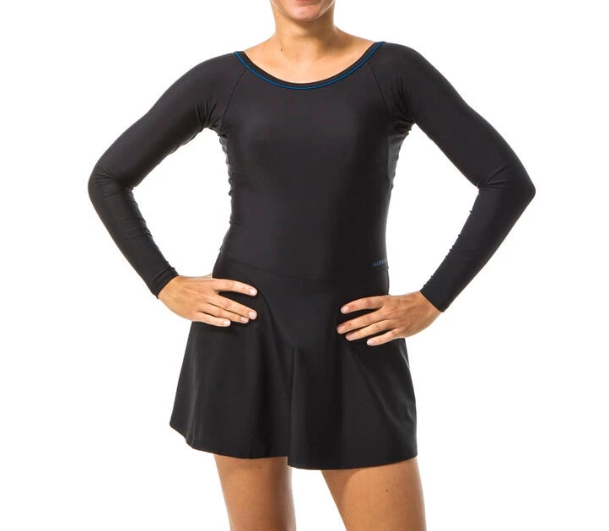 Decathlon Sports Indonesia Nabaiji Women's Una Sleeve One-Piece Swimsuit Black 8577104