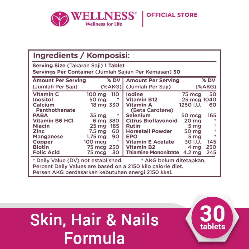Natural Nutrindo Wellness Skin, Hair & Nails Formula