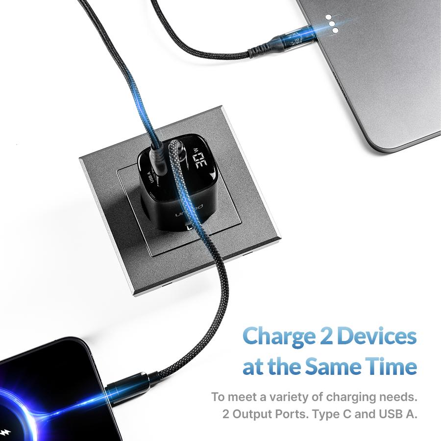 Erajaya Swasembada Uneed 2 Ports 30W GaN Charger with Display  UCH433