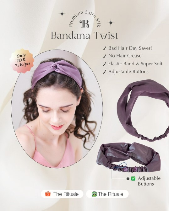 Headband Twist Satin Silk 
