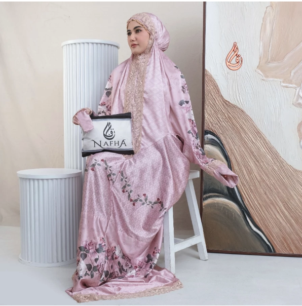 NAFHA Mukena Terusan Dewasa Armanyy Sutra Silk Berlin X Istanbul Series 