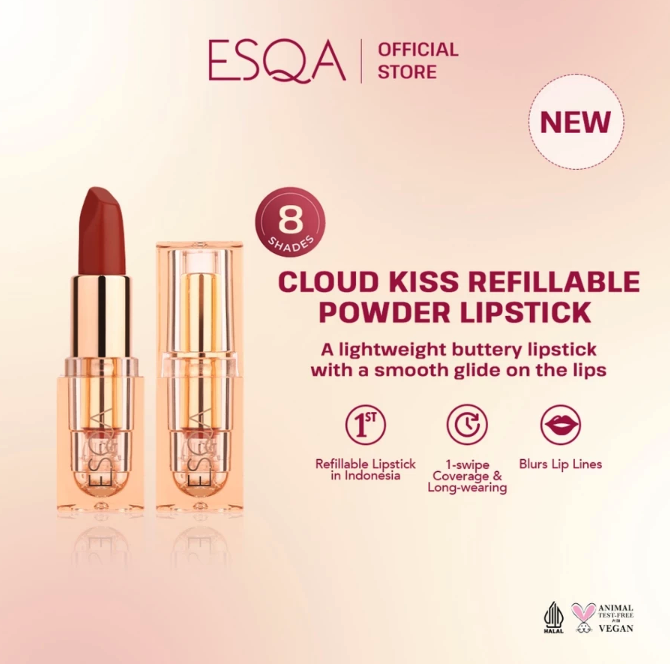 Keva Cosmetics International ESQA Cloud Kiss Refillable Powder Lipstick Making Moves