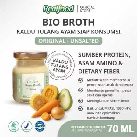 Realfood Winta Asia Momiku Chicken Bone Broth Original Unsalted