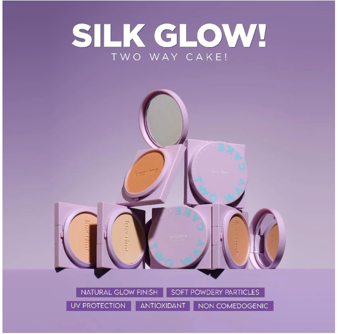 Luxury Cantika Indonesia Luxcrime Blur & Cover Two Way Cake Silk Glow Honeycomb 4.5gr