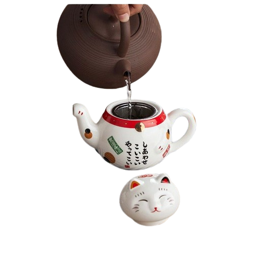 REALS Tea Pot Lucky Cat Ceramic