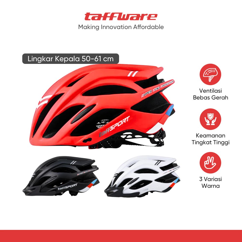 TaffSPORT Ultralight Breathable Bicycle Helmet 19 Air Vent 5