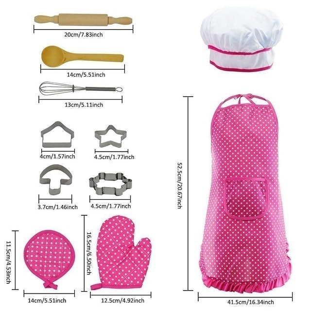  Deluxe Chef Set Pink Apron