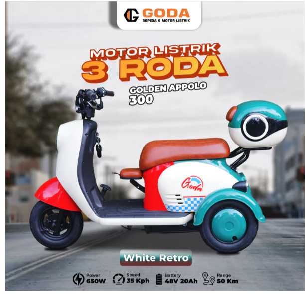 Goda Technology Group Goda Sepeda Listrik Roda 3 Golden Apollo 300