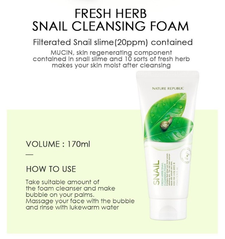 Fresh Herb Snail Cleansing Foam 2