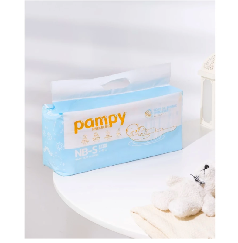Pampy Premium Baby Tape Diapers NB-S 3
