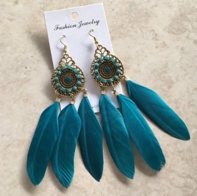 Anting Gantung Bulu Bohemian Etnik 2