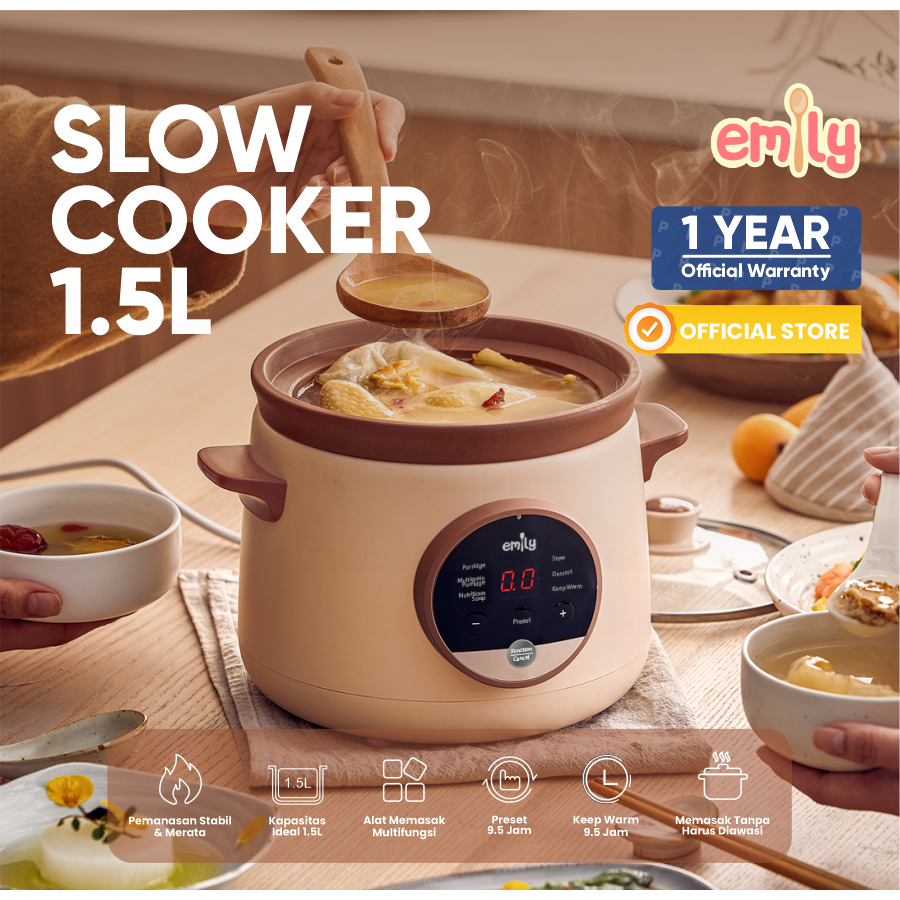 Bear Electric Appliance Emily Slow Cooker Claypot 1.5L ESC-39008