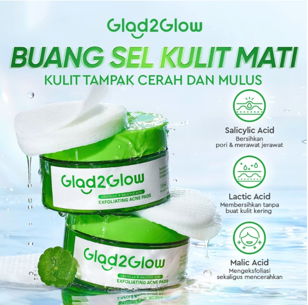  Suntone Wisdom Indonesia Glad2Glow Centella + Salicylic Acid Exfoliating Acne Pads