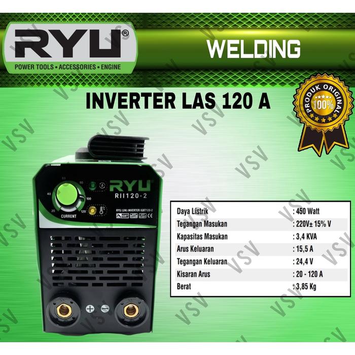 RYU Welding Inverter MMA 120 IGBT 450 watt