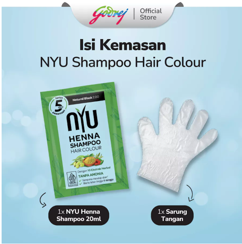 NYU Henna Shampoo Hair Colour Blue Black 3