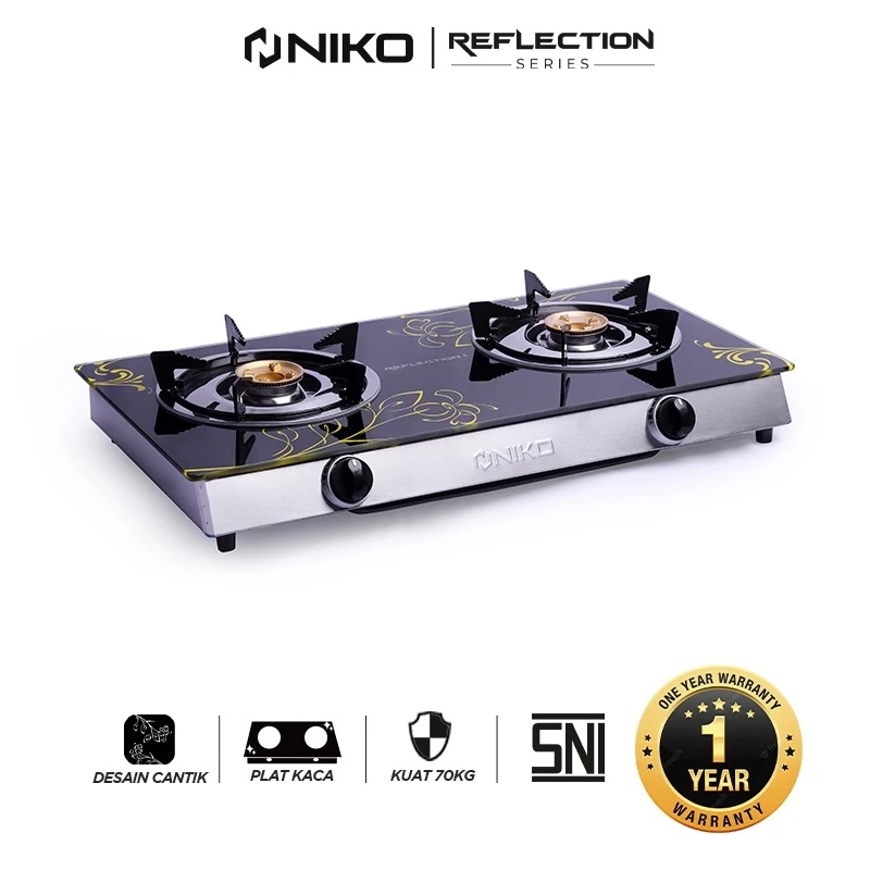 Niko Elektronik Indonesia Niko Reflection Series Kompor Gas 2 Tungku