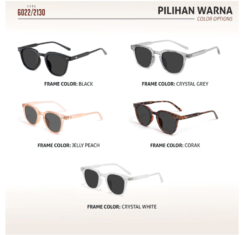 Colore.in Sunglasses Retro Style Black 6022S