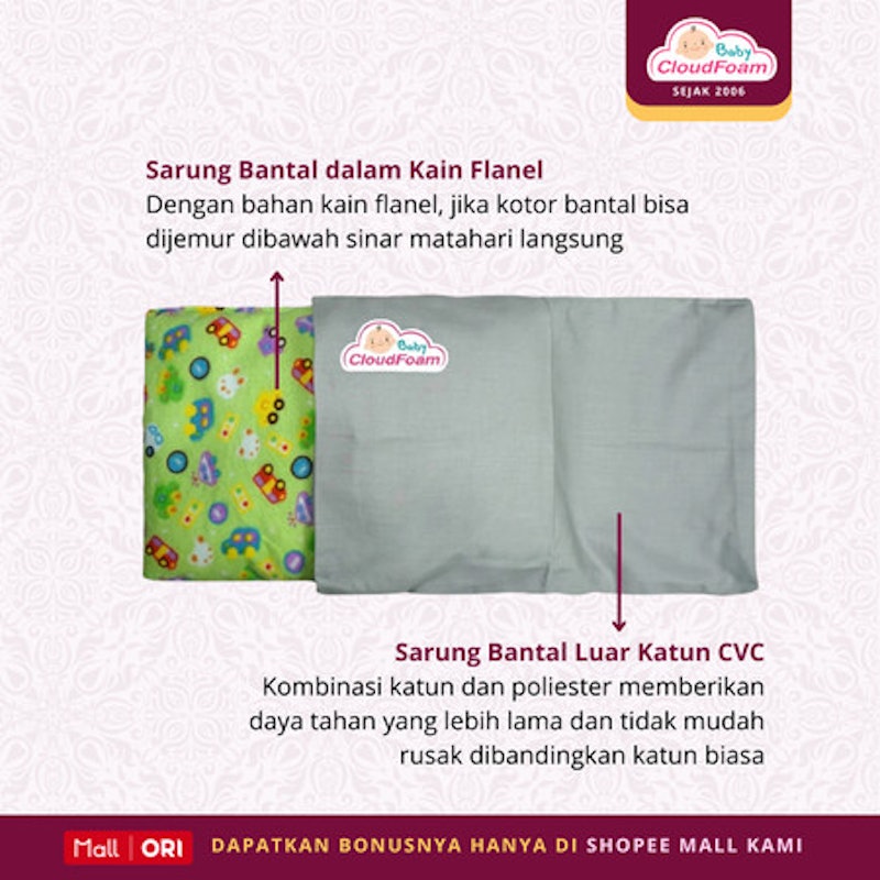 Baby Cloudfoam Bantal Bayi Anti Peyang CVC Series 4