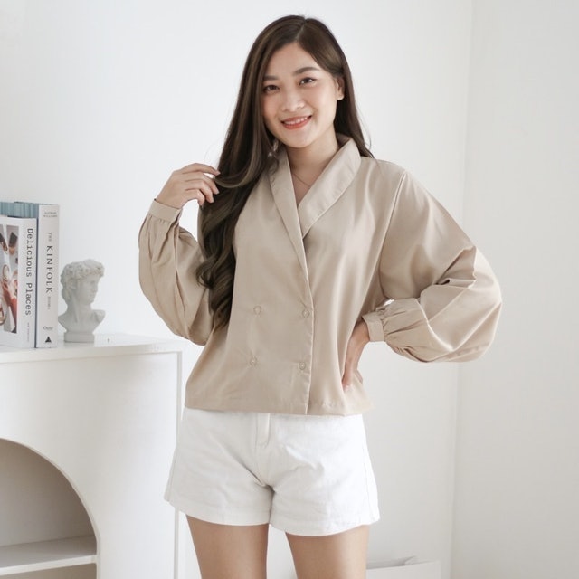 Tiff Crop Blouse Outer 2in1