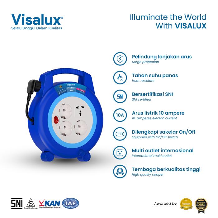 Golden Batam Raya Visalux Rollmate Cord Reel with Switch 10 Yard VKR1610