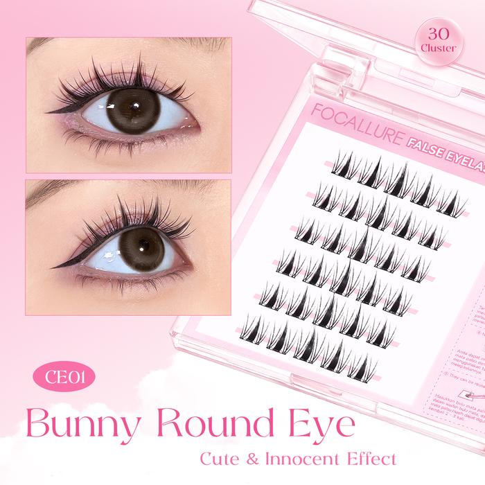 FCL Internasional Indonesia FOCALLURE Glue-Free False Eyelashes 3D Natural Curly Reusable CE01