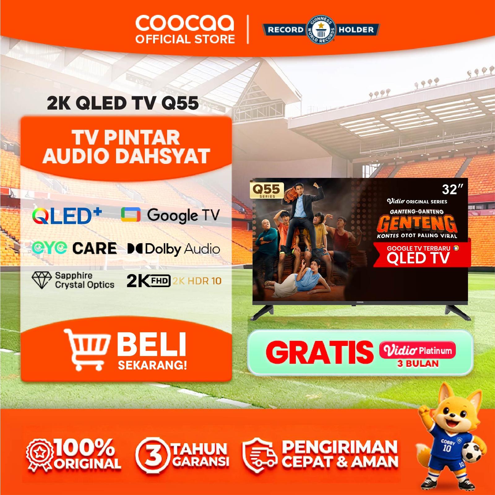 Coocaa 2K QLED TV 43 Inch Q55 + Speaker SS110 5