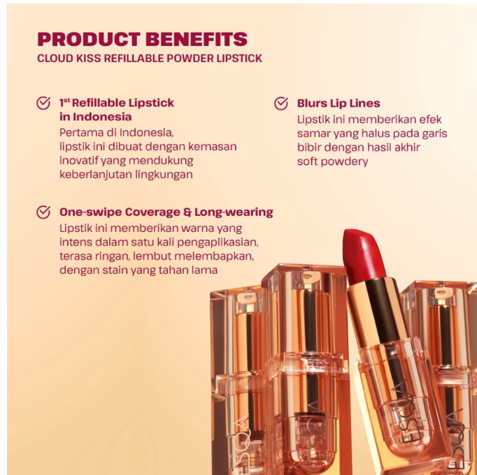 Keva Cosmetics International ESQA Cloud Kiss Refillable Powder Lipstick Making Moves