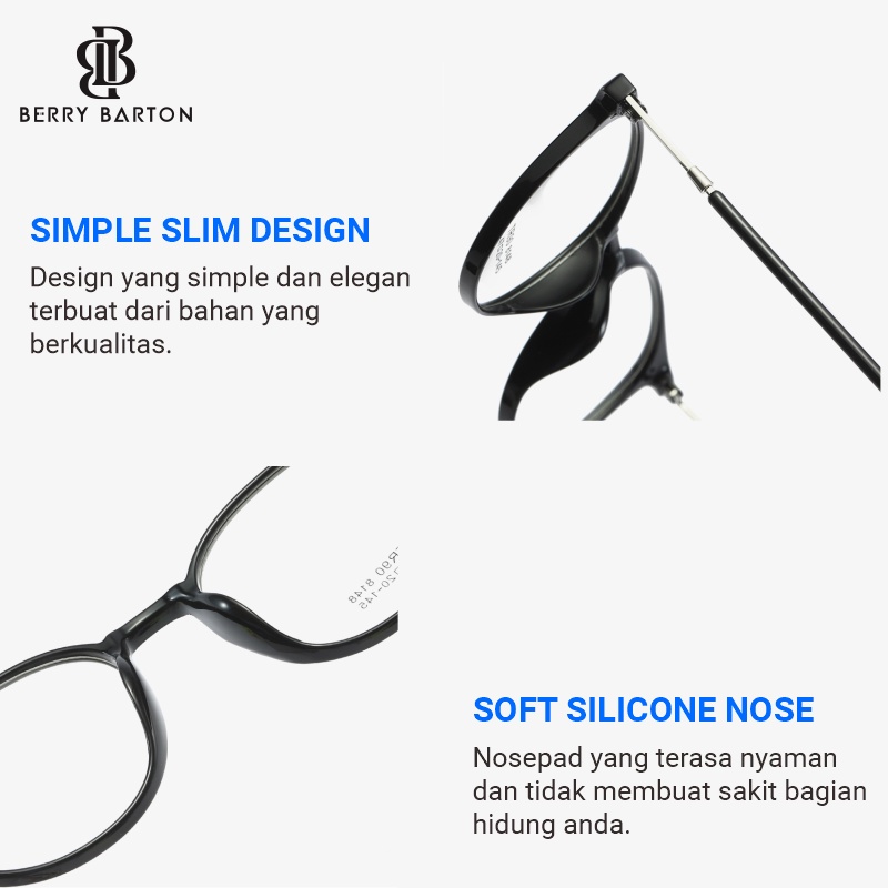 Berry Barton Eyewear Berry Barton Frame Bulat Crystal Brown 8148