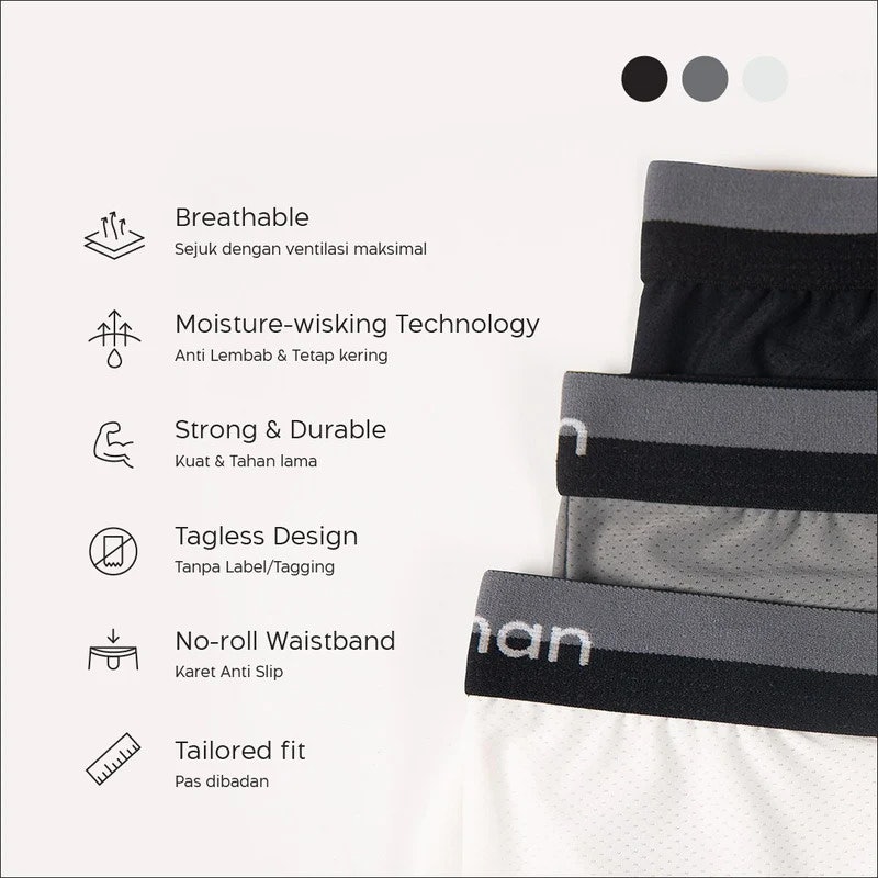 Flyman Nathalie Celana Dalam Boxer Ice Silk Mesh Pria 5