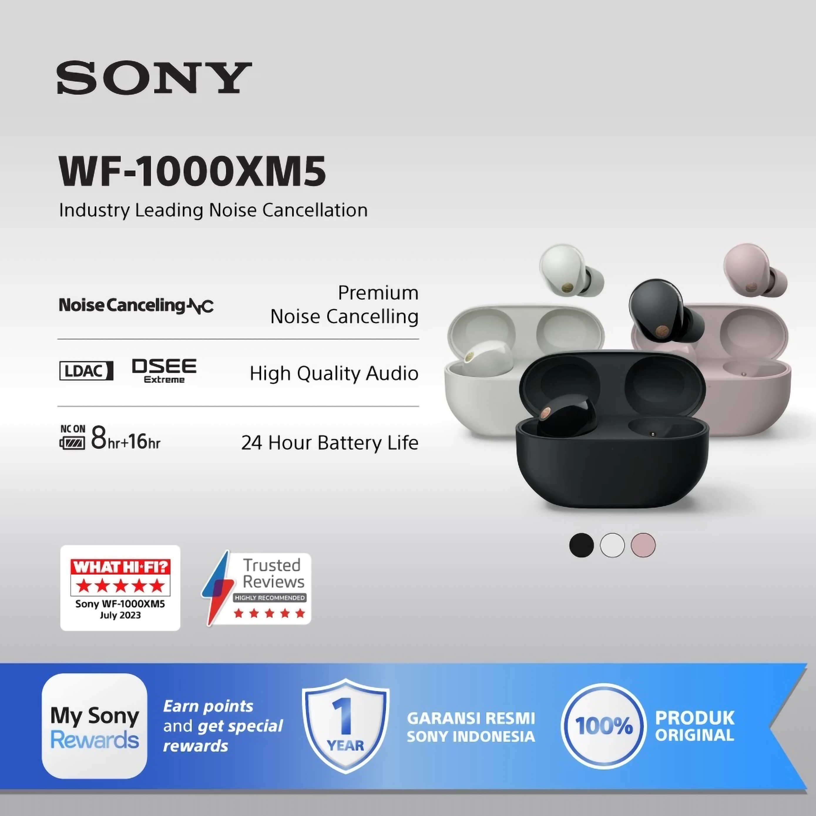 SONY Sony Noise Cancelling True Wireless Earbuds  WF-1000XM5