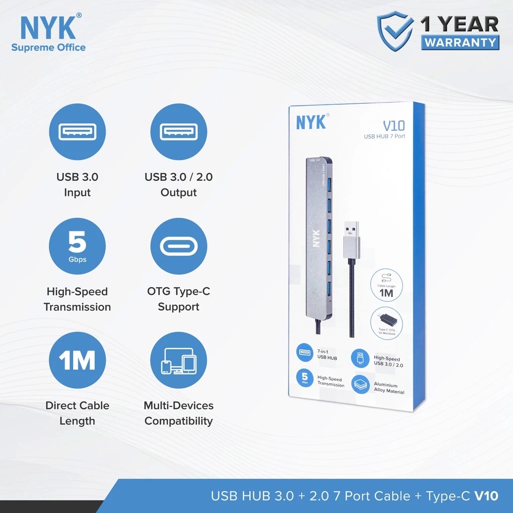 NYK USB HUB 7 Port 2