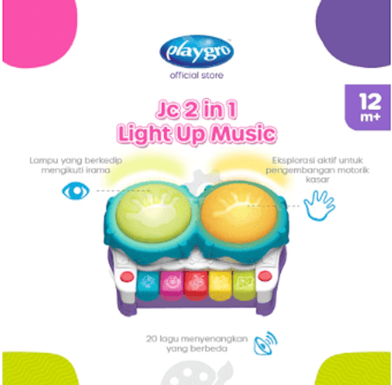 Playgro Baby 2 in 1 Light Up Music Maker 3