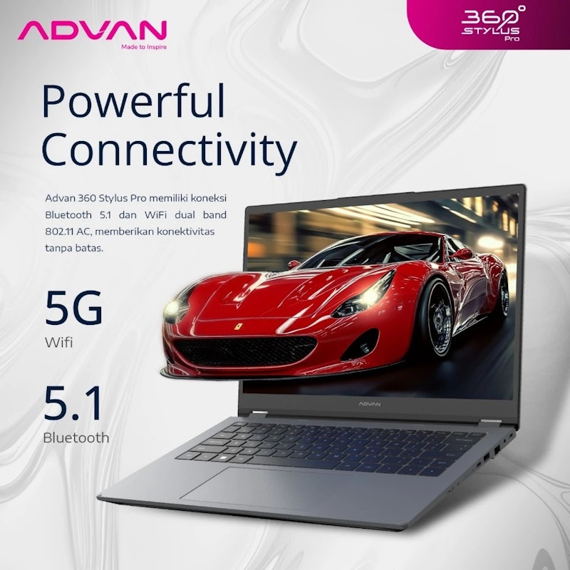 ADVAN Laptop 360 Stylus Pro 2in1 Touchscreen 8GB/256GB 4