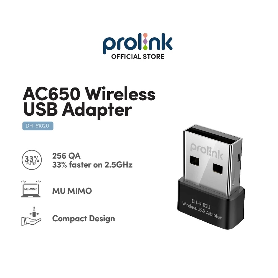 Prolink AC650 Wireless USB Adapter DH-5102U