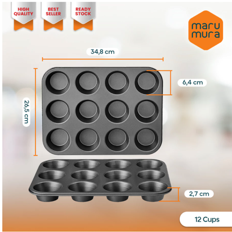 Marumura Bakeware 12 Cup Muffin Pan 3