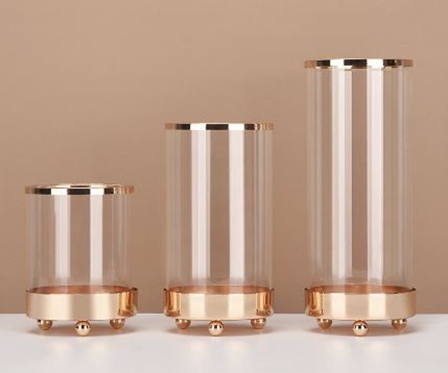 Belaya Gold Glass Vase