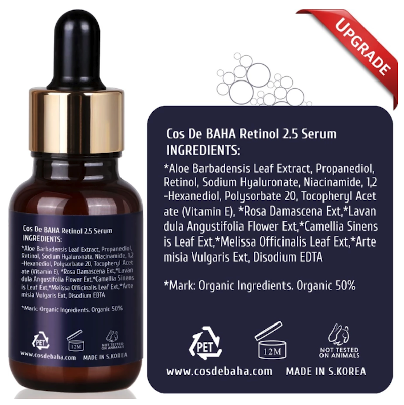 Cos de BAHA Retinol 2.5% Facial Serum with Vitamin E 2