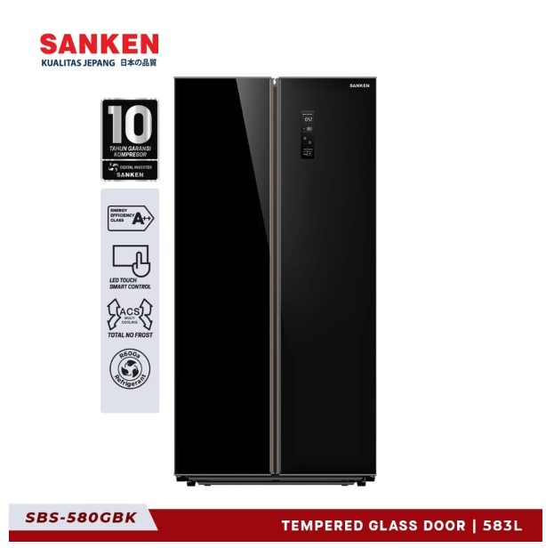 Sanken Argadwija Sanken Lemari Es Multi Pintu SBS-580GBK