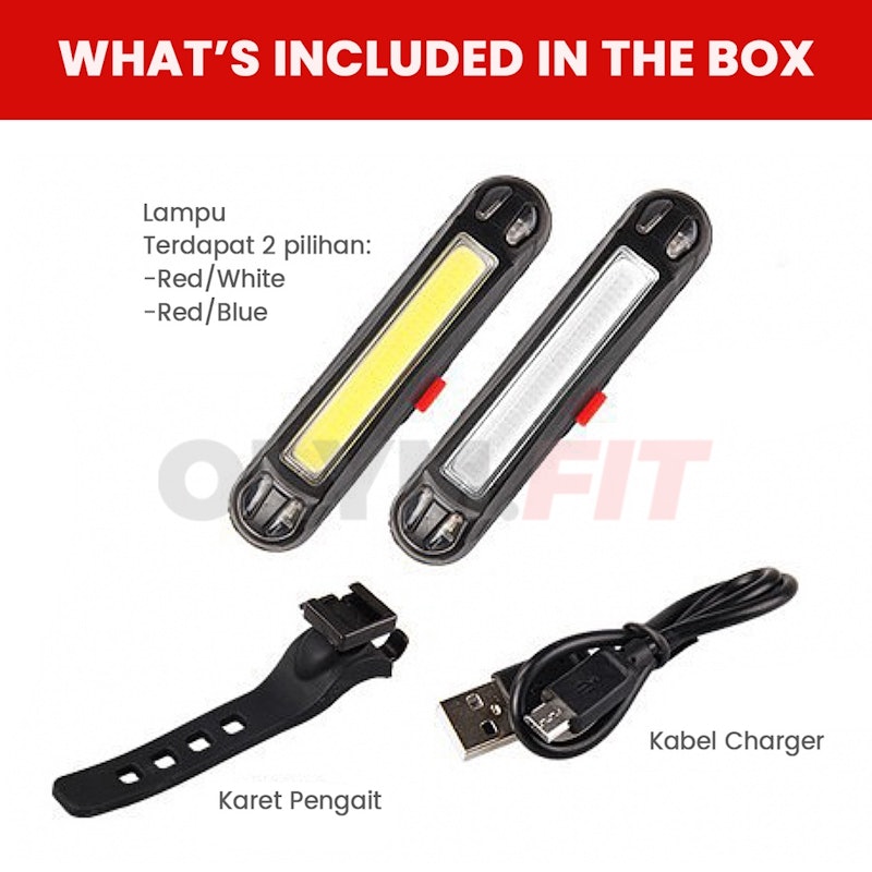 Lampu Sepeda Depan Belakang Tahan Air Waterproof 4